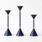 Postmodern Blue Candleholders, 1980s, Set of 3 4