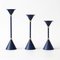 Postmodern Blue Candleholders, 1980s, Set of 3 5