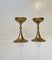 Mid-Century Scandinavian Brass Candlesticks, 1960s, Set of 2 2