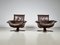 Leather and Oak Swivel Chairs by Carl Straub, Germany, 1960s 1