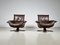 Leather and Oak Swivel Chairs by Carl Straub, Germany, 1960s, Image 1