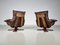 Leather and Oak Swivel Chairs by Carl Straub, Germany, 1960s 4