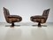Leather and Oak Swivel Chairs by Carl Straub, Germany, 1960s 3