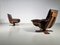 Leather and Oak Swivel Chairs by Carl Straub, Germany, 1960s 2