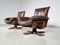 Leather and Oak Swivel Chairs by Carl Straub, Germany, 1960s 5