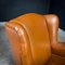 Vintage Cognac Leather Wingback Armchair 6