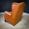 Vintage Cognac Leather Wingback Armchair 9
