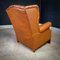Vintage Cognac Leather Wingback Armchair 7