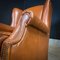 Vintage Cognac Leather Wingback Armchair 5