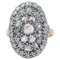 Ring aus Diamanten, Roségold und Silber, 1940er 1