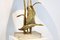Gilt Metal and Travertine Wild Duck Table Lamp, 1970s 4