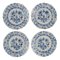Blue Onion Plates in Hand-Painted Porcelain from Meissen, 1900s, Set of 4 1