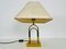 Mid-Century Brass Table Lamp with Fabric Shade, 1960s, Image 7