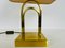 Mid-Century Brass Table Lamp with Fabric Shade, 1960s, Image 8