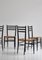 Black Dining Chairs with Woven Seagrass Seats attributed to Gessef, Italy, 1960s, Set of 4 10