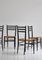 Black Dining Chairs with Woven Seagrass Seats attributed to Gessef, Italy, 1960s, Set of 4, Image 10