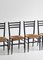 Black Dining Chairs with Woven Seagrass Seats attributed to Gessef, Italy, 1960s, Set of 4 6