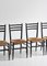Schwarze Esszimmerstühle mit geflochtenen Seagrass Sitzen, 1960er, 4er Set 6
