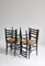 Black Dining Chairs with Woven Seagrass Seats attributed to Gessef, Italy, 1960s, Set of 4 17