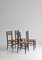 Black Dining Chairs with Woven Seagrass Seats attributed to Gessef, Italy, 1960s, Set of 4, Image 5