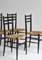 Black Dining Chairs with Woven Seagrass Seats attributed to Gessef, Italy, 1960s, Set of 4 20