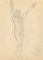 Paul Grain, Standing Figure with Arms Upward, Pencil Drawing, Early 20th Century 1