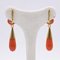18 Karat Yellow Gold Earrings with Red Coral, 1950s, Set of 2 4