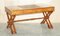 Anglo Indian Military Campaign Trestle Desk & Armchair in Hardwood & Brass, Set of 2 2