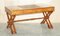 Anglo Indian Military Campaign Trestle Desk & Armchair in Hardwood & Brass, Set of 2, Image 2