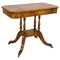 Burr Walnut Brown Leather Games Chess Table with Reversible Top by Thedore Alexander 1