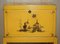Japanned Yellow Oriental Side Chest on Stand Hand Painted & Lacquered, 1920s 3