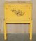Japanned Yellow Oriental Side Chest on Stand Hand Painted & Lacquered, 1920s, Image 13