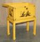 Japanned Yellow Oriental Side Chest on Stand Hand Painted & Lacquered, 1920s, Image 15
