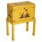 Japanned Yellow Oriental Side Chest on Stand Hand Painted & Lacquered, 1920s, Image 1