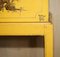 Japanned Yellow Oriental Side Chest on Stand Hand Painted & Lacquered, 1920s 10