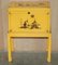 Japanned Yellow Oriental Side Chest on Stand Hand Painted & Lacquered, 1920s 2