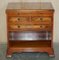 Vintage Burr Yew Wood Bedside Table with Drawers with Butlers Serving Tray 3