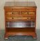 Vintage Burr Yew Wood Bedside Table with Drawers with Butlers Serving Tray, Image 3