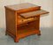 Vintage Burr Yew Wood Bedside Table with Drawers with Butlers Serving Tray, Image 19