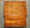 Vintage Burr Yew Wood Bedside Table with Drawers with Butlers Serving Tray, Image 2