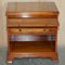 Vintage Burr Yew Wood Bedside Table with Drawers with Butlers Serving Tray 20