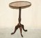 Vintage Oval Hardwood Side Table with Carved Legs and Pie Crust Edge 2