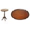 Vintage Oval Hardwood Side Table with Carved Legs and Pie Crust Edge 1
