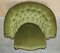 Fauteuil Chesterfield Regency en Noyer avec Cadre Vert, 1820s 7