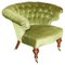 Fauteuil Chesterfield Regency en Noyer avec Cadre Vert, 1820s 1