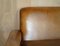 Art Deco Hand Dyed Brown Leather Three Seat Sofa with Feather Filled Seat in the style of Odeon, Image 4