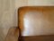 Sofá de tres plazas Art Déco de cuero marrón teñido a mano con asiento relleno de plumas al estilo de Odeon, Imagen 4