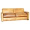 Art Deco Hand Dyed Brown Leather Three Seat Sofa with Feather Filled Seat in the style of Odeon 1