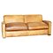 Sofá de tres plazas Art Déco de cuero marrón teñido a mano con asiento relleno de plumas al estilo de Odeon, Imagen 1
