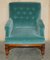 Victorian Library Armchair in Mulberry Velvet Upholstery, Image 2